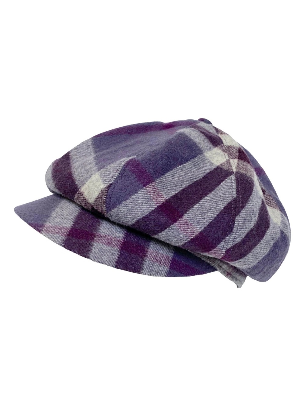 Burberry Purple Plaid Newsboy Cap